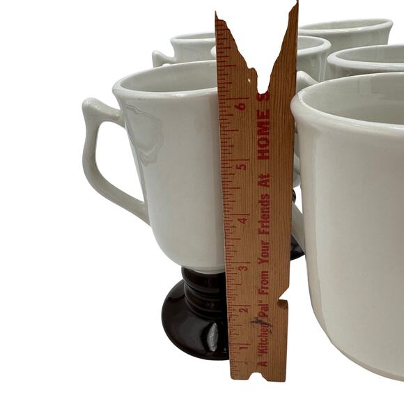 Vintage Hall Pedestal Irish Coffee Cappuccino Mugs 1970s #1273 Made in USA Set/8 - Picture 6 of 7